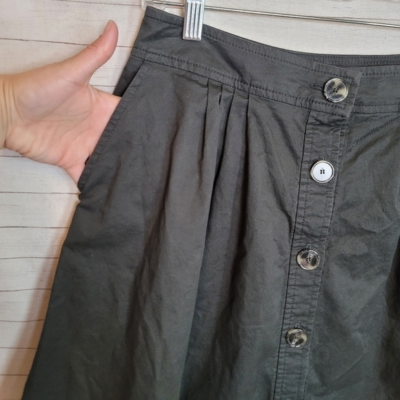 TRINK TURK A LINE BUTTON FRONT BLACK PLEATED SKIRT, SZ 12 - Picture 5 of 14